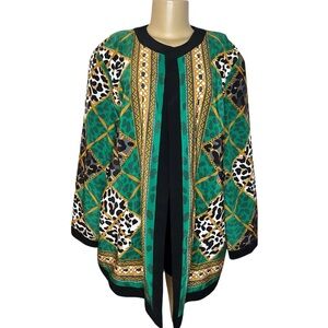 Vintage 80s Howard Wolf Abstract Animal Print Duster